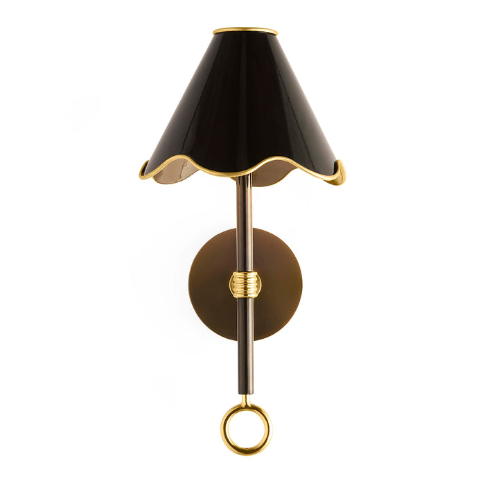 Ripple Rechargeable LED Sconce - light on front view