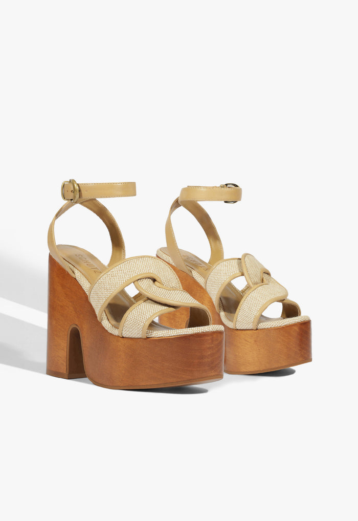 Rita Cutout Linen Sandal - Schutz Shoes