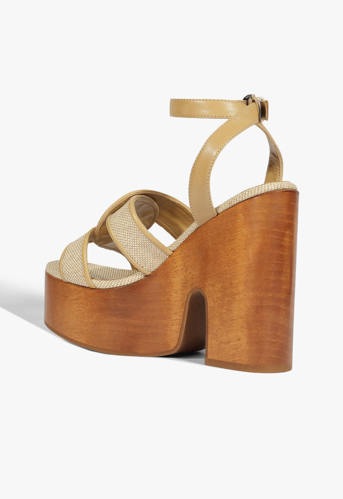 Rita Cutout Linen Sandal - Schutz Shoes