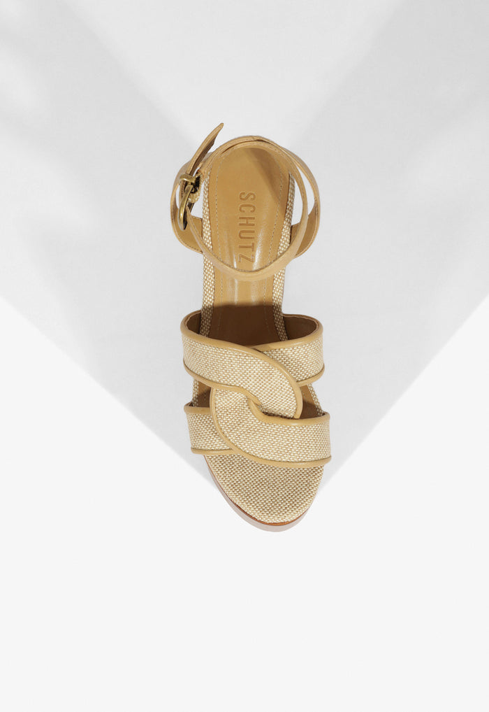 Rita Cutout Linen Sandal - Schutz Shoes