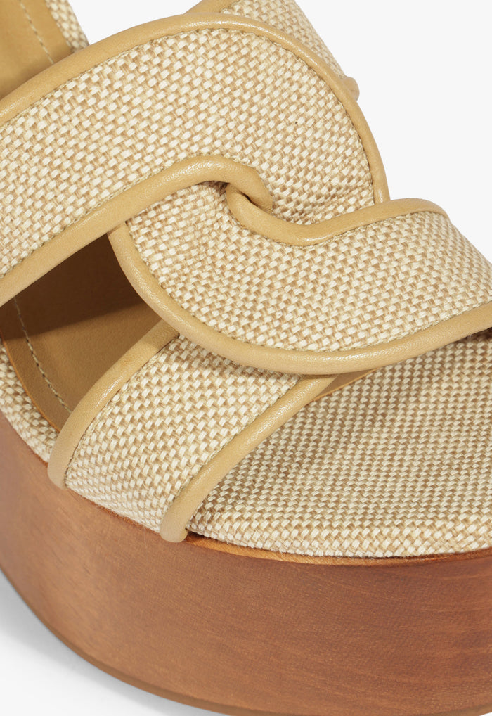 Rita Cutout Linen Sandal - Schutz Shoes