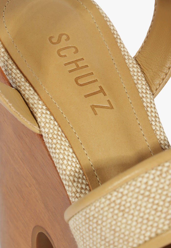 Rita Cutout Linen Sandal - Schutz Shoes