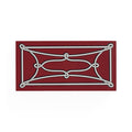 A rectangular decorative wall plaque featuring a white rope or cord wrapped in a geometric knot pattern over a deep burgundy background, shown against a plain white studio backdrop.