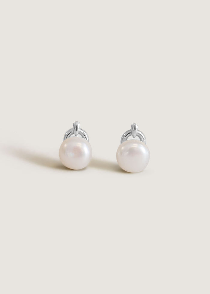 Rose Pearl Earrings Silver