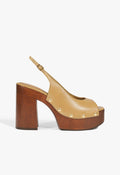 Rose Sling Leather Sandal 5 Fig Leather - Schutz Shoes