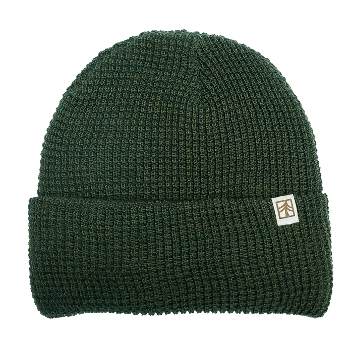 Rustek 100% Merino Wool Waffle Beanie | Green