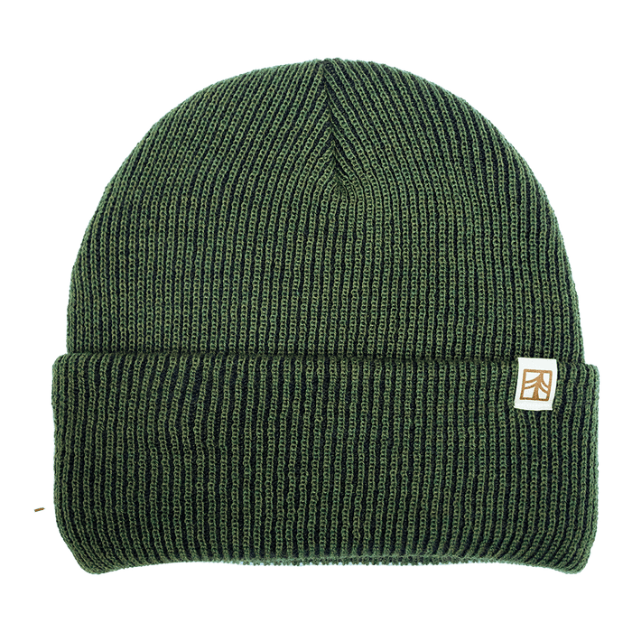 Rustek 100% Merino Wool Watch Cap | Green/Black Stripe