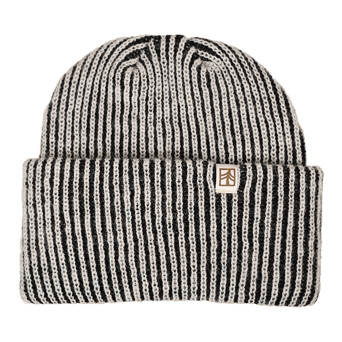 Rustek Alpaca Stripe Beanie | Jet Black/Natural