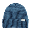 Rustek Double Rib 100% Merino Wool Beanie | Aqua/Charcoal