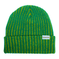 Rustek Double Rib 100% Merino Wool Beanie | Green/Yellow