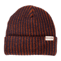 Rustek Double Rib 100% Merino Wool Beanie | Orange/Navy