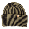 Rustek Recycled Cotton Beanie | Black/Olive Drab Stripe