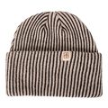 Rustek Recycled Cotton Stripe Beanie | Black/Khaki