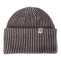 Rustek Recycled Cotton Stripe Beanie | Black/Lilac