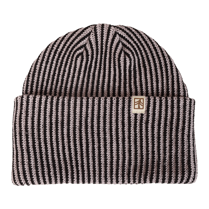 Rustek Recycled Cotton Stripe Beanie | Black/Lilac