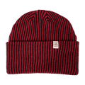 Rustek Recycled Cotton Stripe Beanie | Black/Merlot