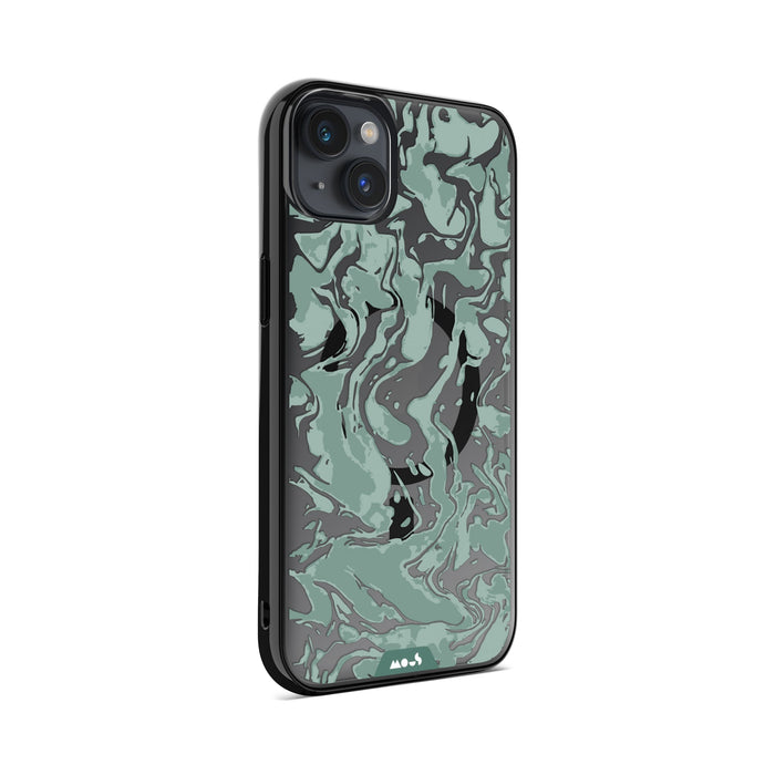 iPhone Magsafe Compatible Marbled Sage Green Clear Case Protective | iPhone 14 Plus,iPhone 14,iPhone 15,iPhone 15 Plus