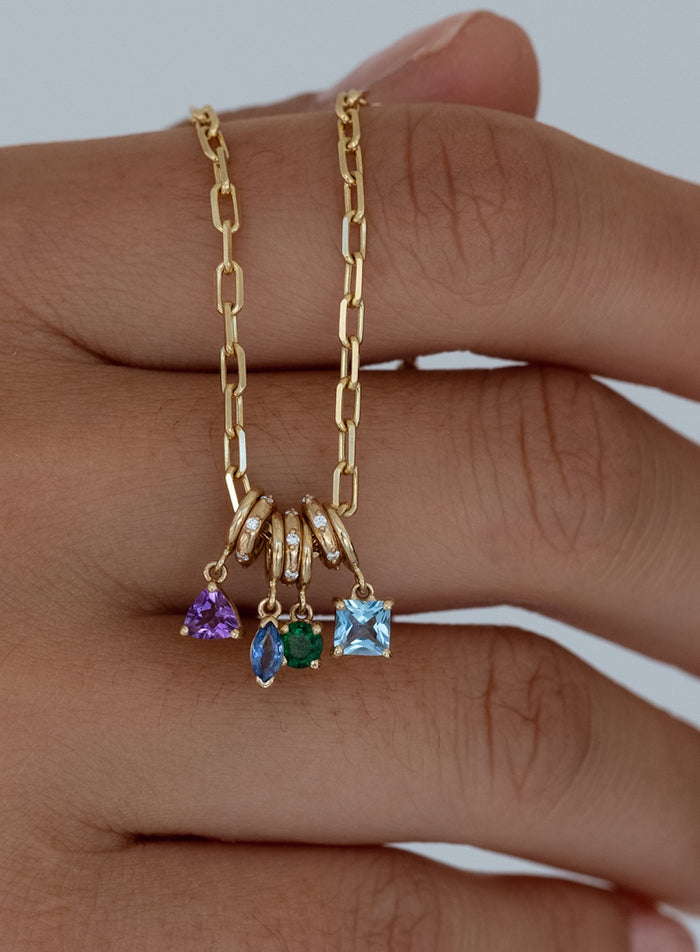 Sapphire Birthstone Charms Necklace