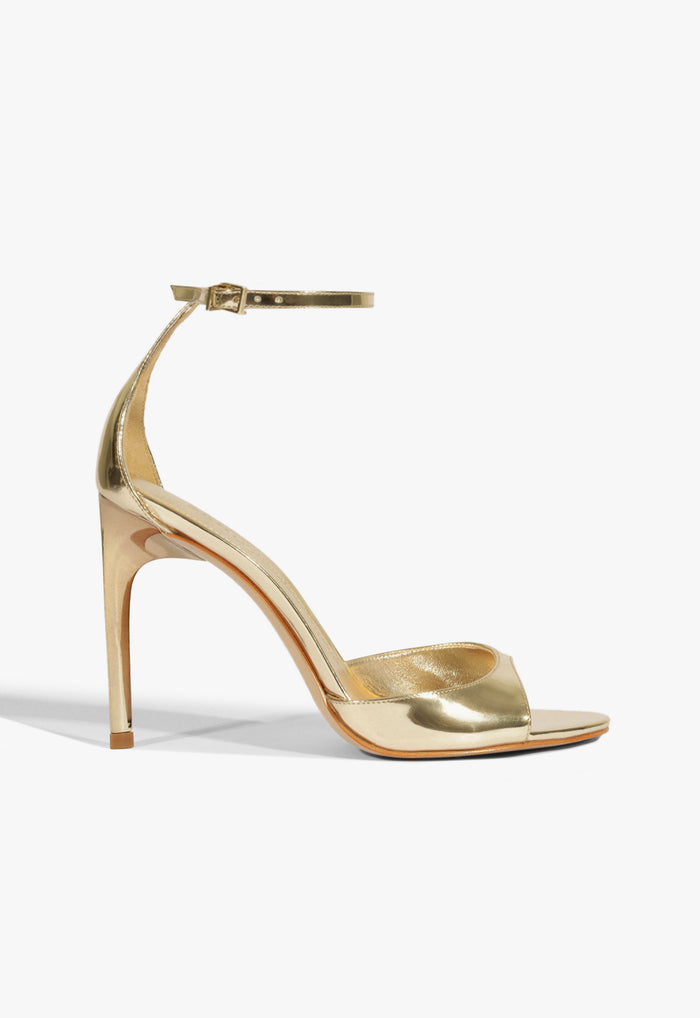 Scarlett Leather Sandal 5 Platinum Metallic - Schutz Shoes