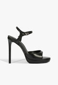 Scarlett Platform Leather Sandal 5 Black Leather - Schutz Shoes