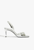 Scarlett Sling Mid Sandal 5 Silver Metallic - Schutz Shoes