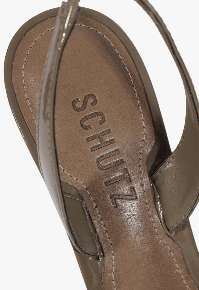 Scarlett Sling Mid Vinyl Patent Sandal - Schutz Shoes