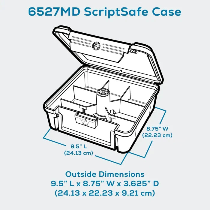 ScriptSafe® 6527MD Secure Divided Core Medical Case w/Lock-Down Feature