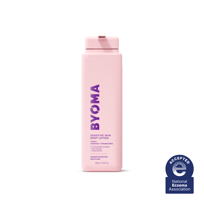 BYOMA SENSITIVE SKIN BODY LOTION against a white background.