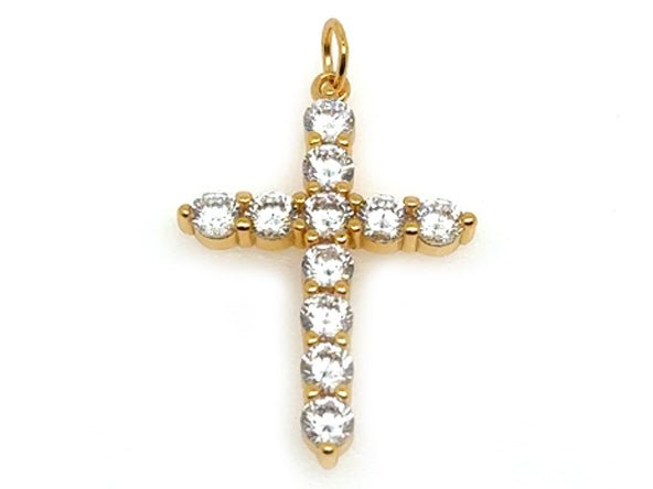 Set #5 GOLD: Small Paperclip Chain Large Sparkling Cross