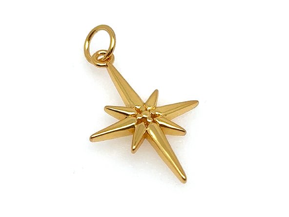 Set #6 GOLD:  Elegant Paperclip Chain White Ocean Wave Large North Star