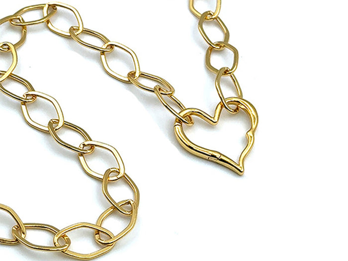 Set 9 GOLD: Diamond Shaped Chain Designer Heart Clasp | LINK, design your own