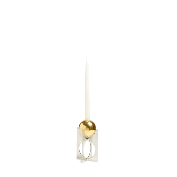 berlin candle holder short brass stainless steel - view 1