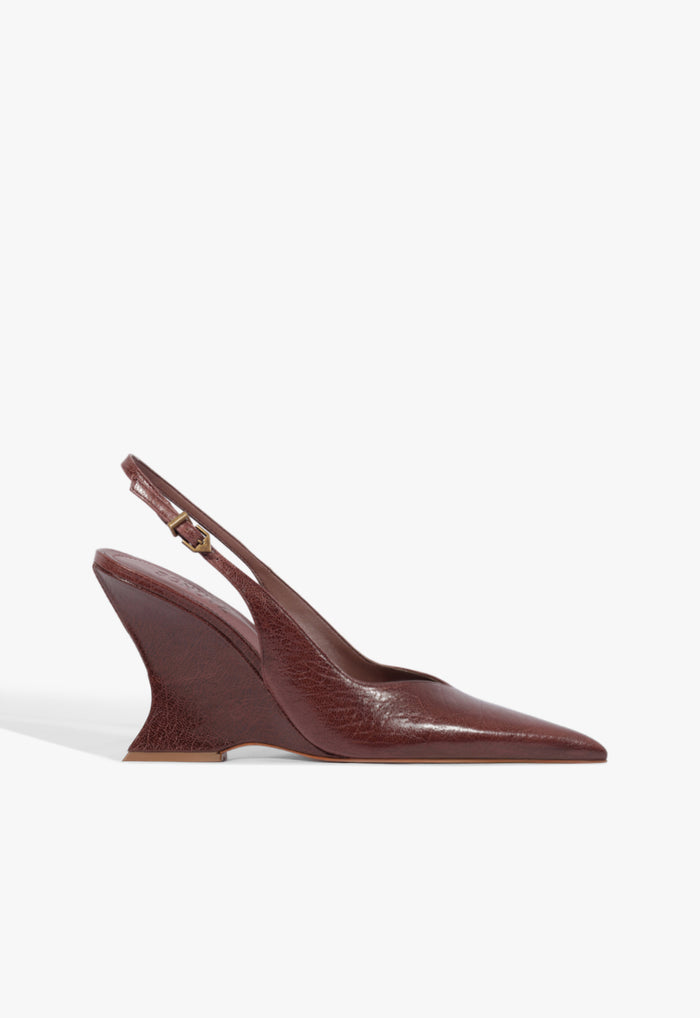 Siena Buckle Leather Pump 5 Brown Leather - Schutz Shoes