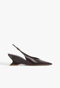 Siena Mid Buckle Leather Pump 5 Dark Brown Leather - Schutz Shoes