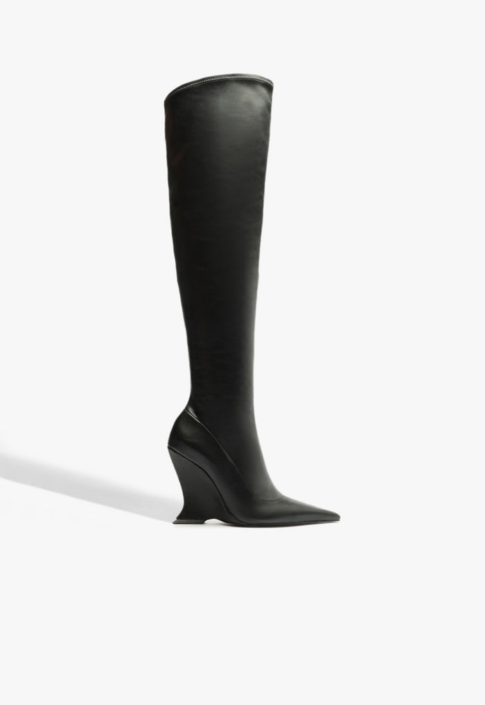 Siena Over The Knee Boot 5 Black Leather - Schutz Shoes