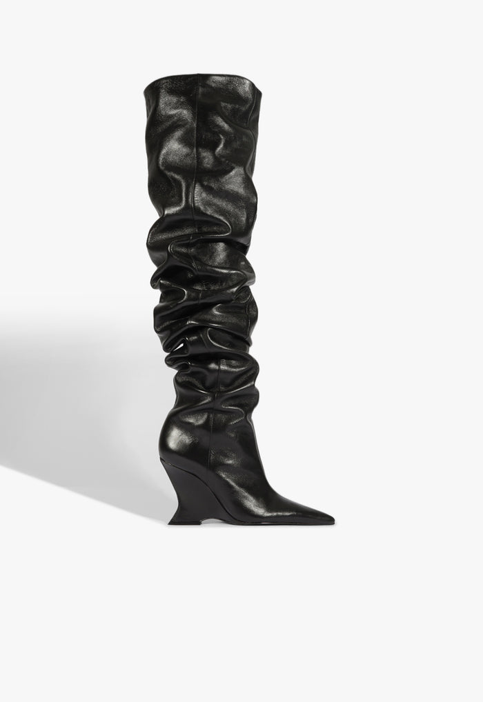 Siena Slouch Boot 5 Black Leather - Schutz Shoes