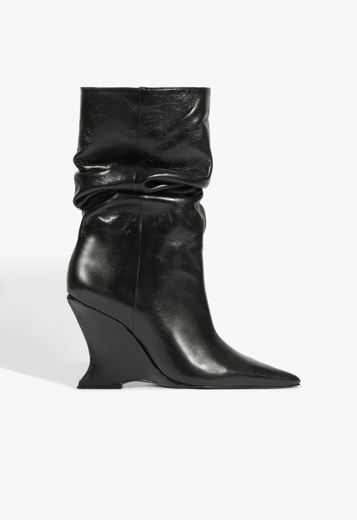 Siena Slouch Bootie 5 Black Leather - Schutz Shoes