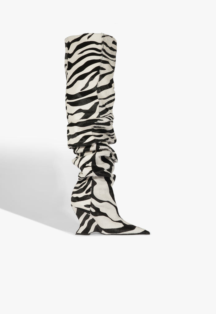 Siena Slouch Calf Hair Boot 5 Zebra Print Hair Calf - Schutz Shoes
