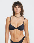 Simply Seamless Demi Uwire Bikini Top - BLACK