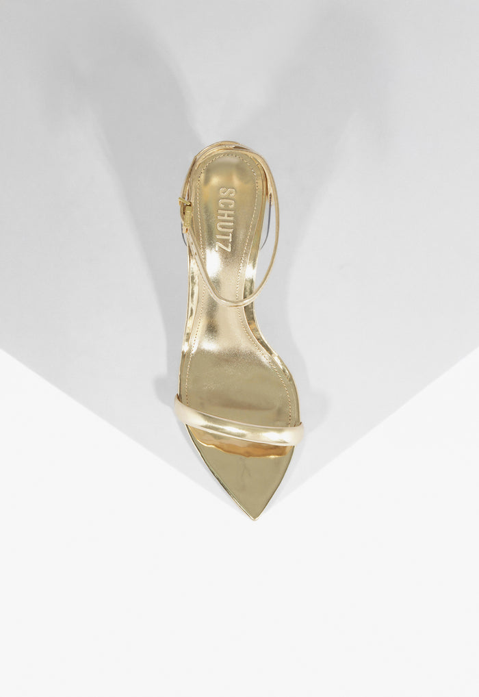 Skye Leaf Mid Metallic Sandal - Schutz Shoes