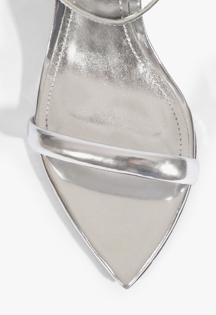 Skye Mid Stiletto Specchio Leather Sandal - Schutz Shoes