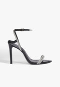 Skye Shine Leather Stiletto Sandal 5 Black Synthetic - Schutz Shoes