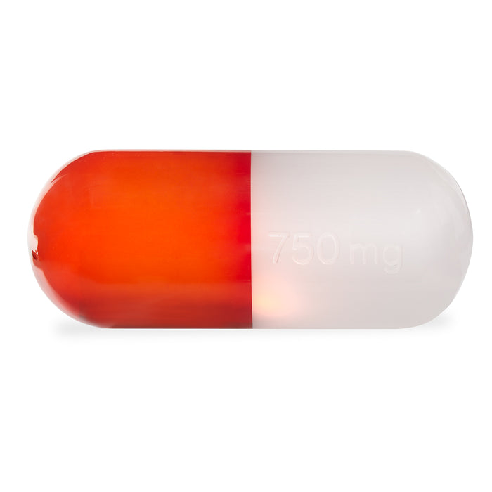 acrylic pill small red - front view