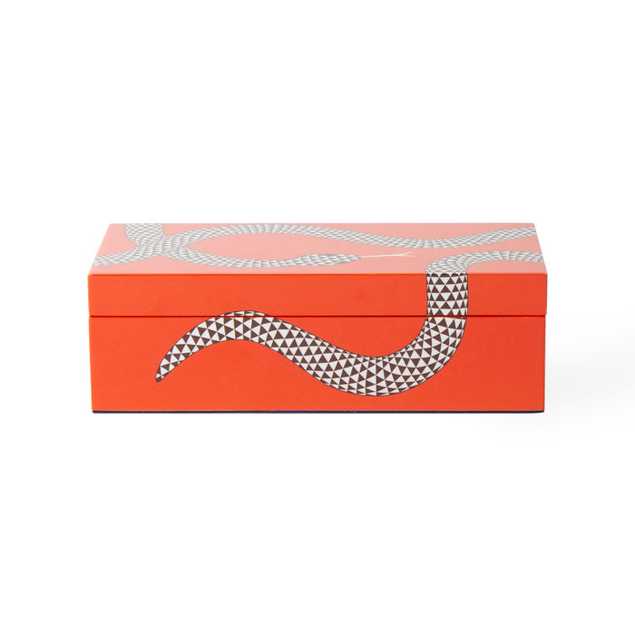 eden lacquer box small snake orange - front view