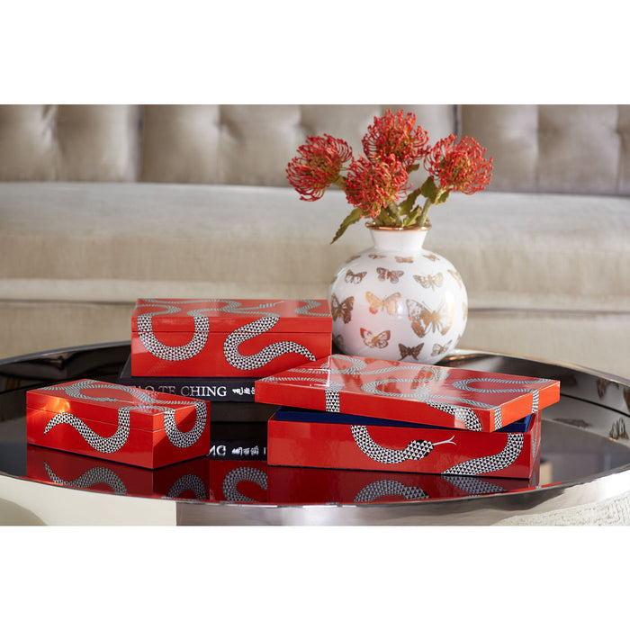 eden lacquer box small snake orange - styled view