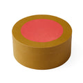 small perimeter leather box ochre yellow - front view