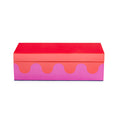 ripple lacquer box small red pink - front view