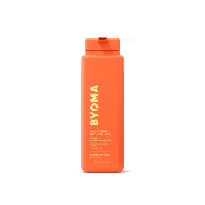 BYOMA SMOOTHING BODY POLISH against a white background.