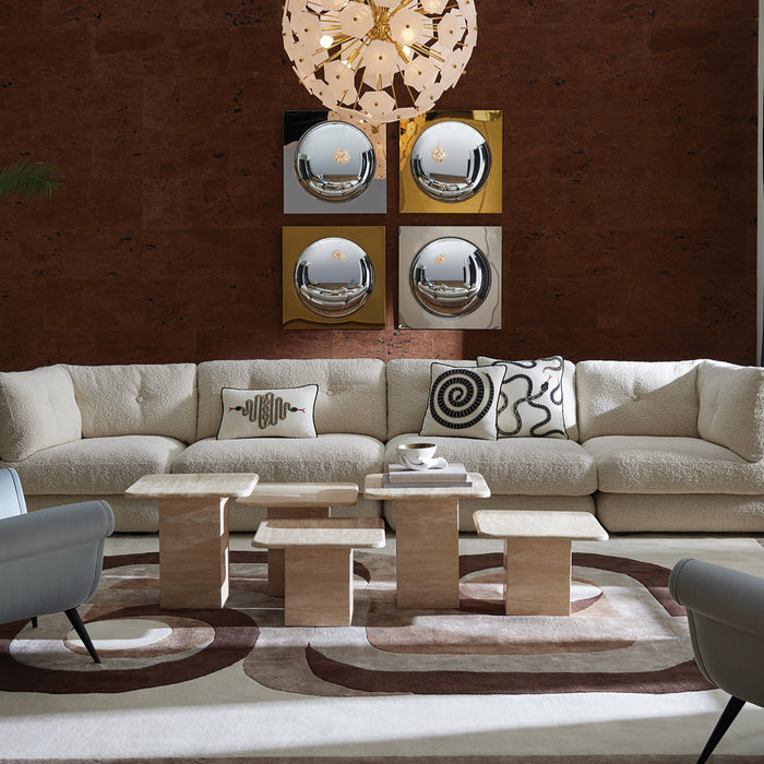 snake embroidered pillow black and white with pompidou sectional