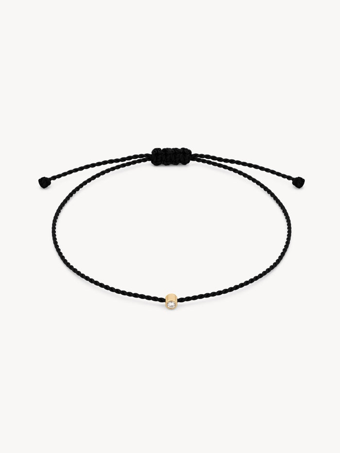 Solitaire Diamond Cord Bracelet